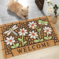 Spring & Summer Flowers Entrance Doormat Non-Slip 100% Polyester Carpet for Living Room Home Decor Soft Mat Indoor & Outdoor Rug