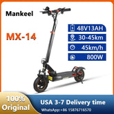 Mankeel MX-14 EScooters 800W Peak Power 48V13AH Battery Off-road Tires 10 Inch EScooter City Commuting Foldable Electric Scooter
