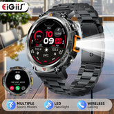 EIGIIS 2024 New KE3 Bluetooth Call Smart Watch Men Full Touch Screen Health Monitor Clock With Flashlight For IOS Android