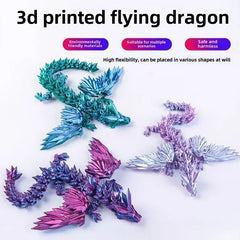 3D Printed Gradient Wings Flying Dragon Egg Set New Year Gift 2025 Decoration Christmas Decorations 2025 Home Office Ornaments