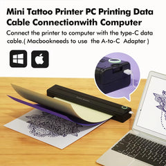 Mini Portable A4 Thermal Printer Multifunctional Tattoo Document Printer Bluetooth HD Printing Tattoo Machine A4 Paper Printer