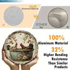 Charming Chicken Theme Wreath Sign 8x8 Inches Perfect for Adding a Rustic Touch to Your Bathroom Home Cafe or Apartment Decor