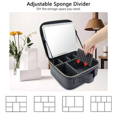 LED Cosmetic Case With Mirror Lights Cosmetic Bag Large Capacity Premium Feeling Cosmetic Bag Makeup Bag For Women