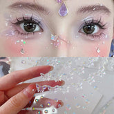 1-6pcs 3D Acrylic Diamond Stickers Butterfly Crystal Patch Face Paste Stage Makeup Rhinestones Jewelry Mermaid Pearl Tattoo
