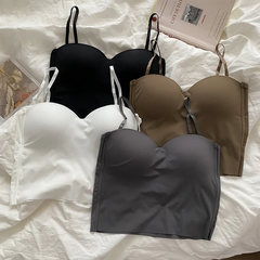 4 Colors Camisole for Women Fitness Crop Tops Summer Elegant Sexy All-match Casual Aesthetic Solid New