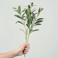 Artificial Olive Green Leaves Tree Branches Christmas Fruit Artificial Plants Photo Props Home Wedding Decortion Silk Flowers