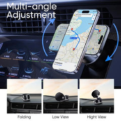 Car Magnetic Vacuum Phone Holder Swivel Wireless Charging Bracket Support GPS Car Bracket Double-sideds Magnetic Foldable Holder