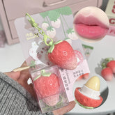 Strawberry Keychain Temperature Color Changing Lipstick Long Lasting Moisturizing Nourishing Lip Balm Cute Lip Gloss Cosmetics