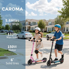 Ages 6-12 Kids Electric Scooter,150W Motor,Colorful Lights,Adjustable Height&Speed,LED Display,Foldable Kids Scooter,Idea Gift
