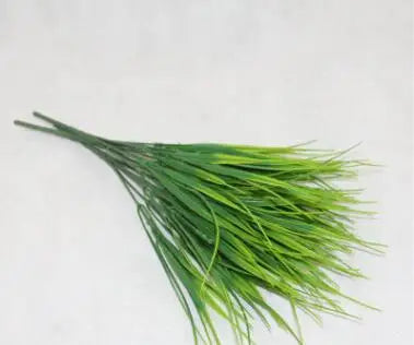 YO CHO Artificial Green Plants 7 Forks Grass Plastic Fake Plant Ferns Grass Green Leaves Forest Twigs Home Garden Hotel Decor