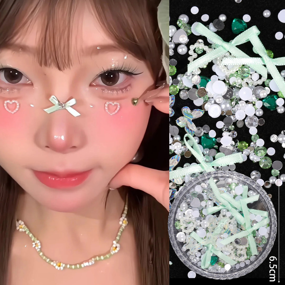 Sweet Face Jewelry Decoration 3D Bow Love Crystal Butterfly Diamond Facial Make Up DIY Rhinestone Glitter Temporary Tattoos