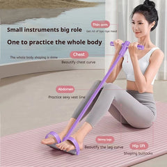 6-Tube Resistance Band Tension Rope Fitness Bands Elastic Yoga Pedal Puller For Sports Exercises At Gym