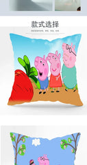 Peppa Pig Cartoon Page George Family Cute Print Home Sofa Throw Pillow Car Cushion Throw Pillow Cover 45x45cm Birthday Gift