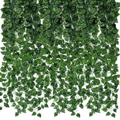 2.1M Artificial Plant Green Ivy Leaf Garland Silk Wall Hanging Vine Home Garden Decoration Wedding Party DIY Fake Wreath Leaves