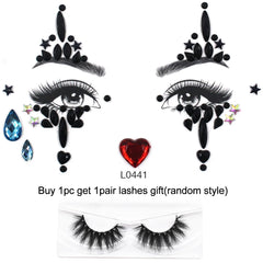 3D Face Jewels Sticker Temporary Tattoo Crystal Rhinestone Stickers Body Art Shiny Gem Tattoo Makeup Stickers Face Gems Sticker