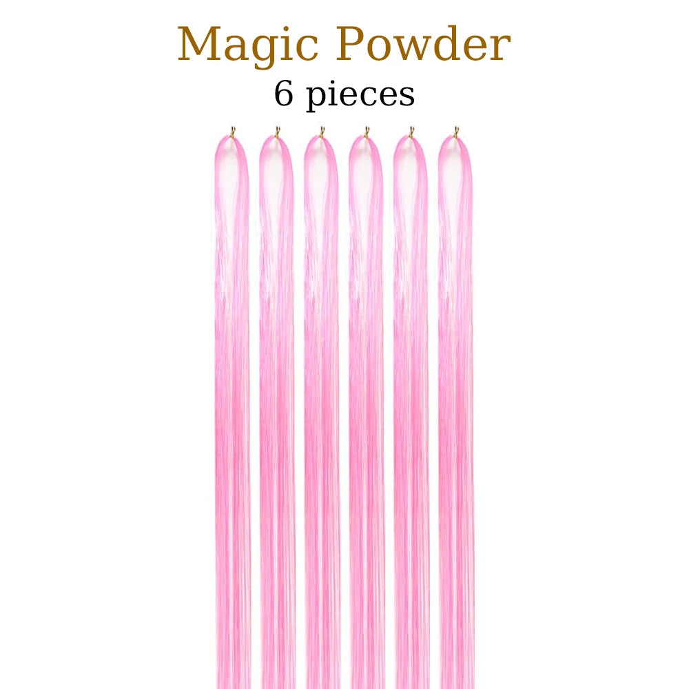 48 Inch Hair Tinsel Kit With Tool 1200 strands Tinsel Hair Extensions 12 Colors Fairy Hair Tinsel, Sparkling Shiny Hair Tinsel