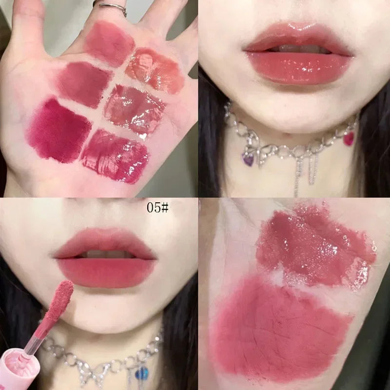 1PC Double Head Waterproof Lip Gloss Matte Velvet Lipgloss Long Lasting Lips Glaze Sexy Red Tint Liquid Lipstick Makeup