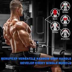 Double D Handle 360 Rotataing Cable Row Attachment for Cable Machine Soft Rubber Hanlde Gym Fitness LAT Pulldown Close Grip