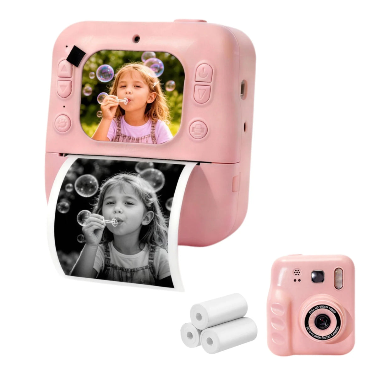 Children's Thermal Printing Camera, Can Take Photos and Record Videos, Mini Portable Educational Toy for Students/Polaroid Camera, Instant Photo Printing, High-Definition Dual Camera, Baby Holiday Gift, Small Slr Camera/Inkle