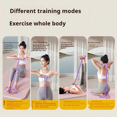 6-Tube Resistance Band Tension Rope Fitness Bands Elastic Yoga Pedal Puller For Sports Exercises At Gym