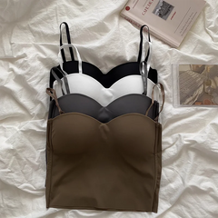 4 Colors Camisole for Women Fitness Crop Tops Summer Elegant Sexy All-match Casual Aesthetic Solid New