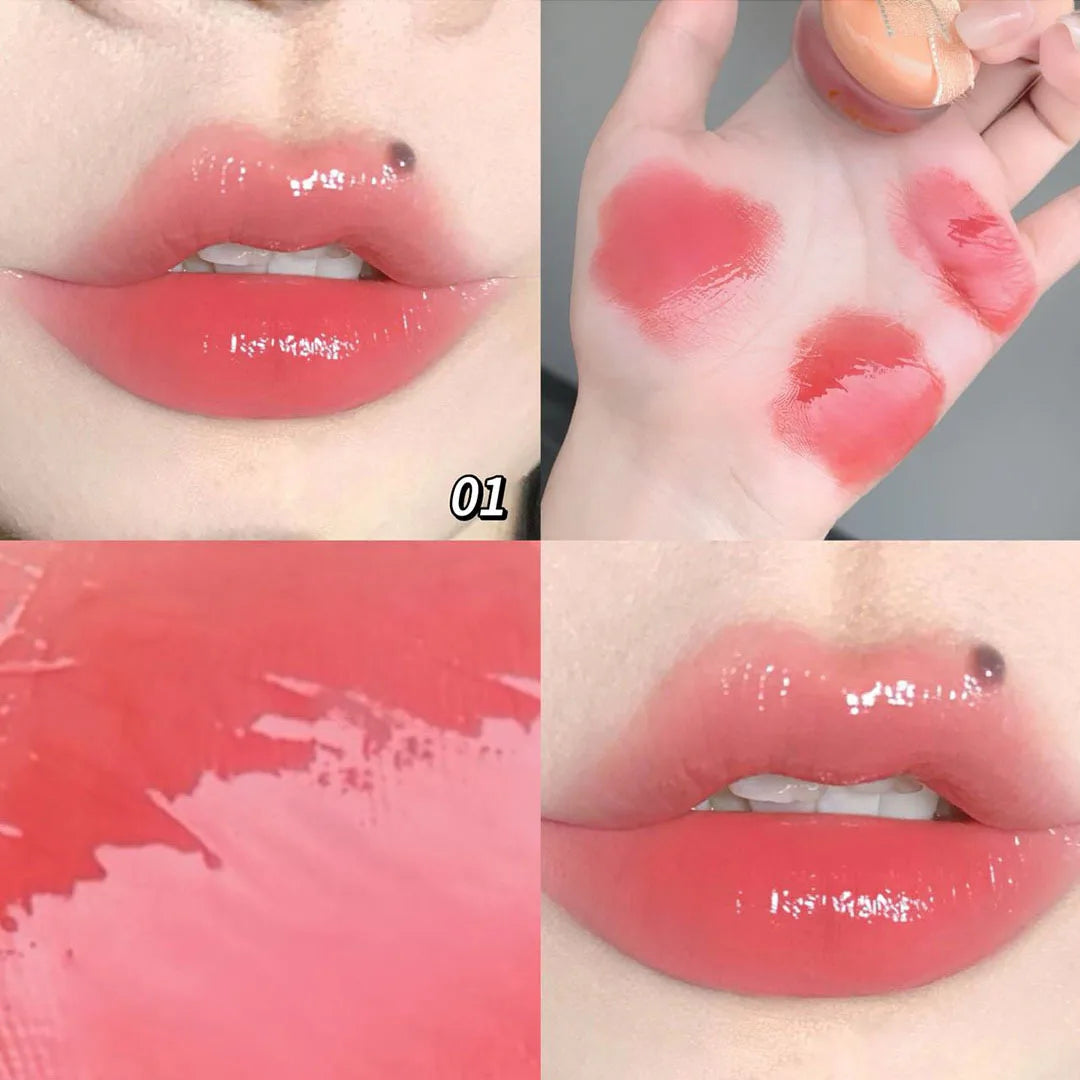 1pc Cute Little Milk Honey Lipgloss Moisturizing Mirror Water Lipgloss Sexy Red Lip Tint Lip Balm Lip Makeup Korean Cosmetics