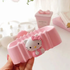 Sanrio Kawaii Hello Kitty Soap Tray Cartoon Soap Dish Non-slip Drain Travel Home Bathroom Soap box Bathroom accessories