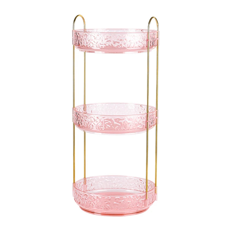 1pc Accessible Luxury Rotating Cosmetics Storage Box Desktop High-end Makeup Brush Storage Tube Lipstick Cosmetics Dressing Tabl