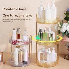 1pc Accessible Luxury Rotating Cosmetics Storage Box Desktop High-end Makeup Brush Storage Tube Lipstick Cosmetics Dressing Tabl