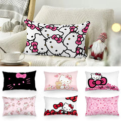 Hello Kitty Pillow Covers Cartoon Sofa Decorative Home Double-sided Printing Short Plush Cute Cushion Cover