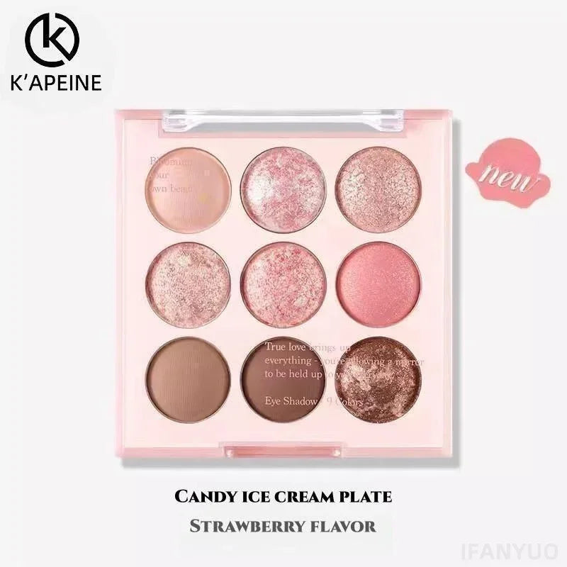 Ice Cream Eyeshadow Palette Korean Eye Makeup Palette Long Lasting Glitter Rose Blush Purple Eye Shadows Korean Women Cosmetics