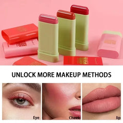 3-in-1 Lip Tinted Moistured Blush Cheek Stick Silky Brighten Blush Cream Blusher Cosmetics Tubes Matte Contour Cosmetics