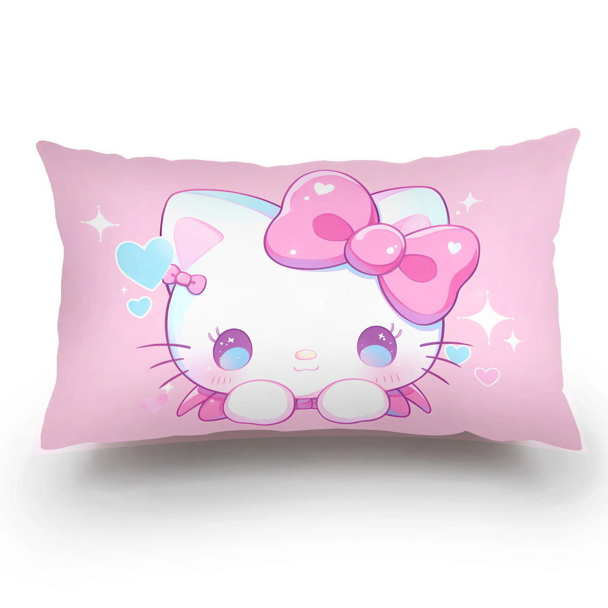 Hello Kitty Pillow Covers Cartoon Sofa Decorative Home Double-sided Printing Short Plush Cute Cushion Cover
