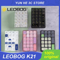 LEOBOG K21 Number Pad Mechanical Numeric Keypad Bluetooth 21 Key Transparent Photoshop Accounting Numpad Esports Gaming Keyboard