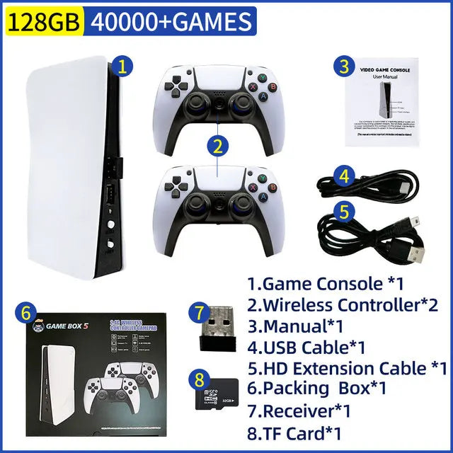 2025 NEW P5 Plus 40000 Games S905 Chip Video Game Console 4K HD Ostalgic Video Game Consolem 3D Play HDMI 2.4G Wireless TV BOX