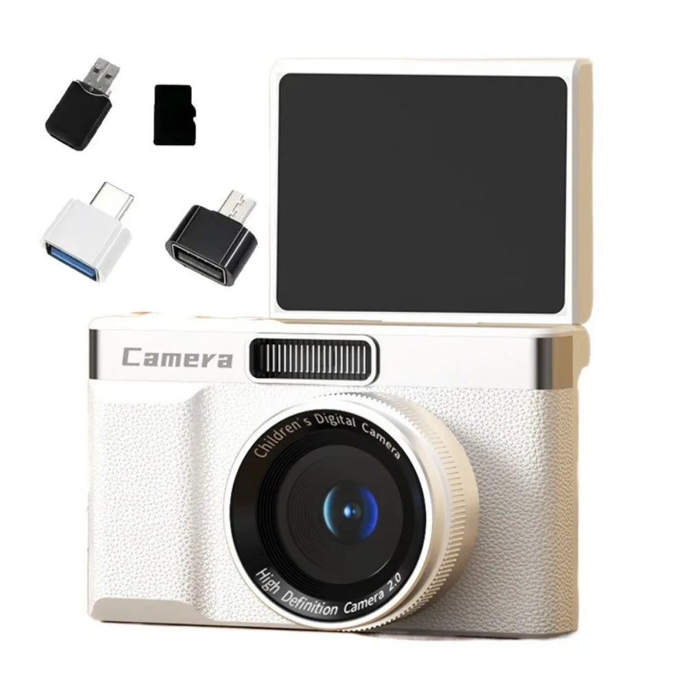 2.4' Screen 1080P HD Digital Camera Anti-Shake 8x Zoom Photography Video Camcorder Autofocus 180°Flip Screen