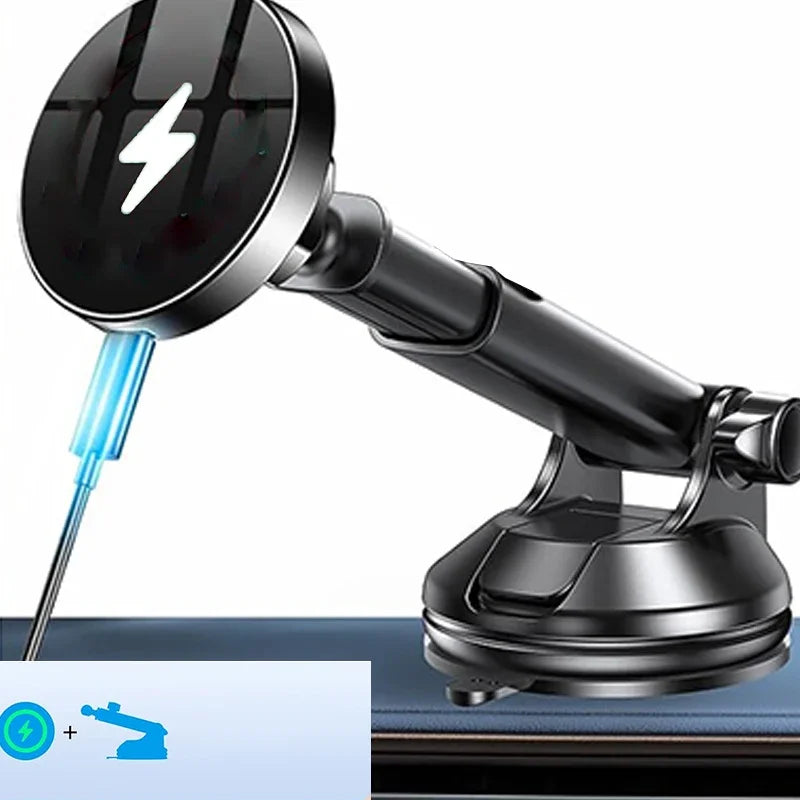 UYUXIO Strong Magnetic Wireless Car Phone Charger Adapter 15W Dashboard Windshield Car Phone Holder for iPhone 16 15 14 Pro Max