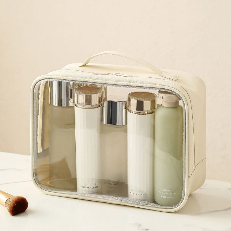 New PVC Transparent Cosmetic Bag Female Portable Large Capacity Wash Bath Fitness Swimming Travel Cosmetic Bag Beauty Case