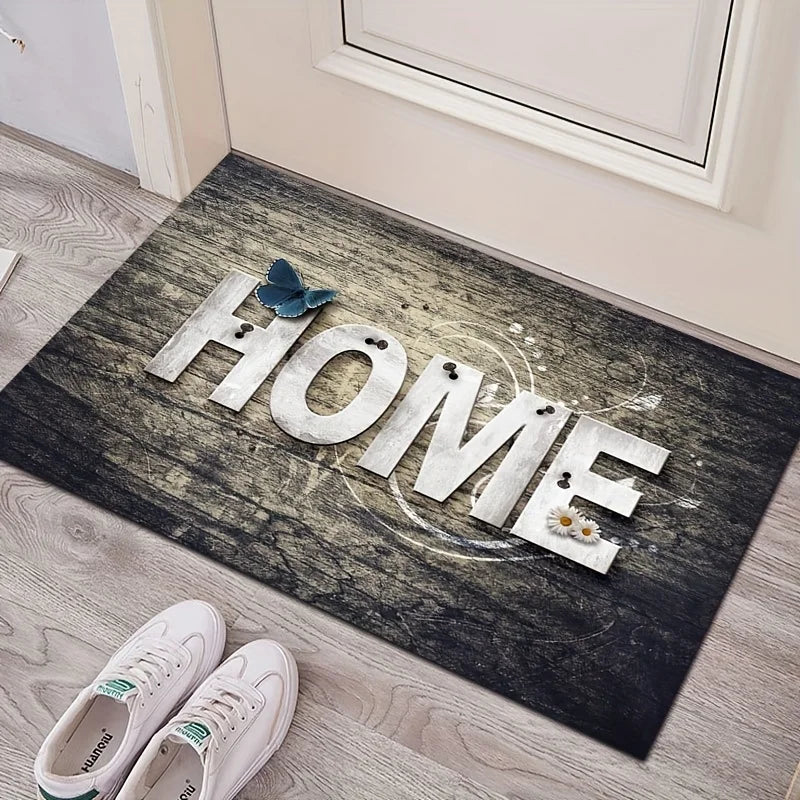 Home Entrance Door Mat Welcome Floor Decor Washable Carpet Non-slip Easy To Clean Area Wrinkle-Resistant Rug Suitable for House
