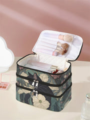 1Pc, Black Cat Pattern 3-Layer Cosmetic Bag, Multi-Functional Makeup Management Bag, Bathtub Shower, Wallet, Portable Cosmetics, Lipstick, Brush, Skin Care Organizer 1Pc, Starry Sky Pattern 3-Layer Cosmetic Bag, Multi-Functio