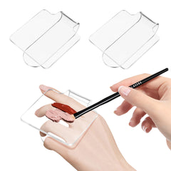 Minkissy 3pcs Acrylic Makeup Palettes Mixing Tray Clear Hand-held Palettes for Cosmetics Nail
