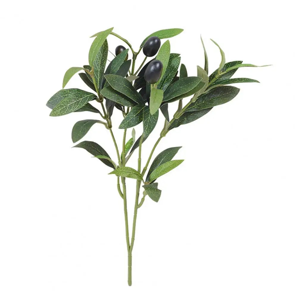 Artificial Olive Green Leaves Tree Branches Christmas Fruit Artificial Plants Photo Props Home Wedding Decortion Silk Flowers