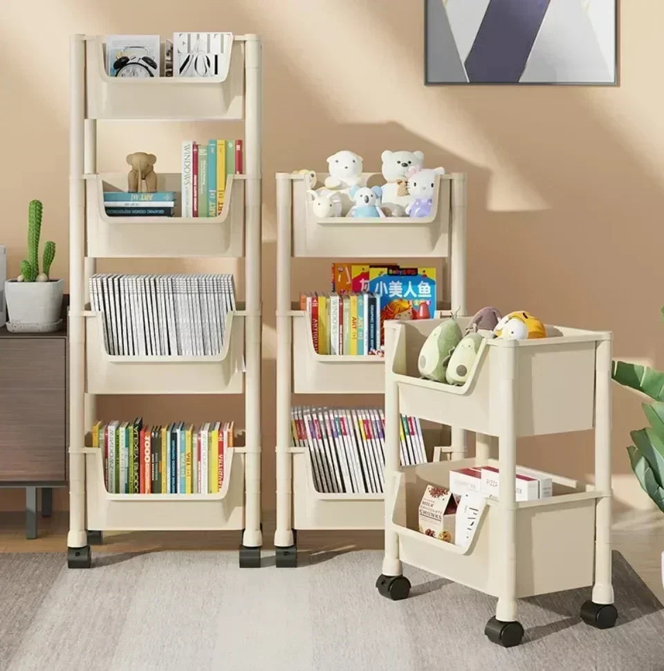 1/2 Set Trolley Bookshelf Kitchen Storage Rack Kitchen Corner Narrow Slit Storage Cabinet Bathroom Living Room Home Organizer