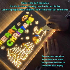 Light Up Acrylic Message Board Rewritable DIY Children's Glowing Drawing Board Message Lamp With 7 Colorful Pens 2026 New