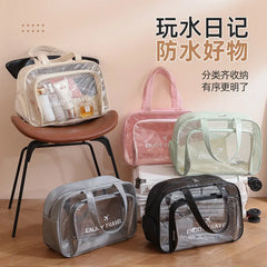 Waterproof Cosmetic Bag Portable Portable Cosmetic Storage Bag Large Capacity Pu Transparent Wash Bag Travel Storage Bag