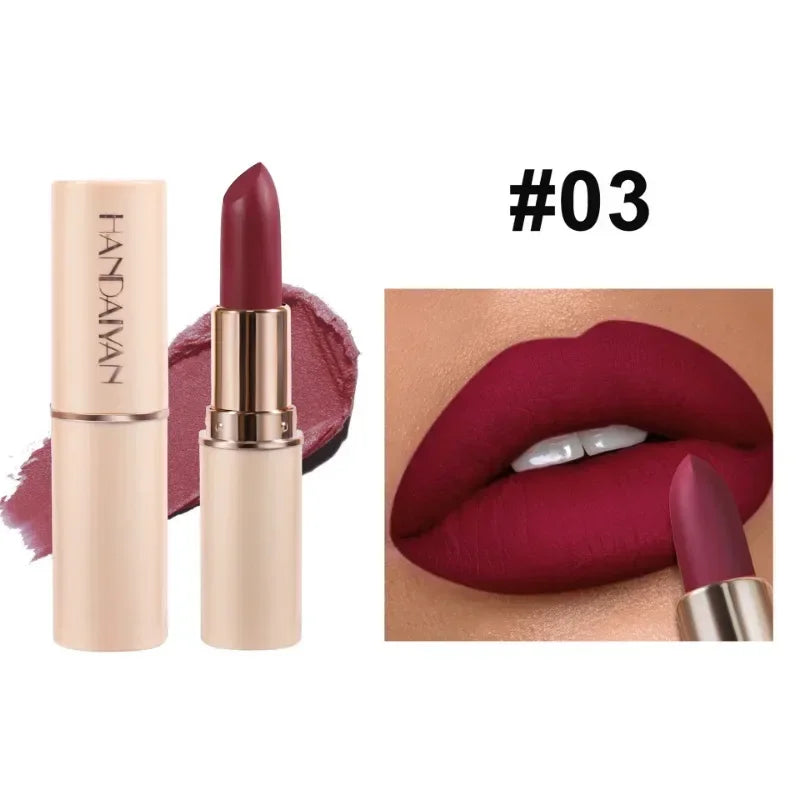 Deep Red Matte Lipstick 8 Colors Waterproof Non-stick Cup Lip Balm Makeup Dark Red Lipsticks Velvet Easy To Color Lips Cosmetics
