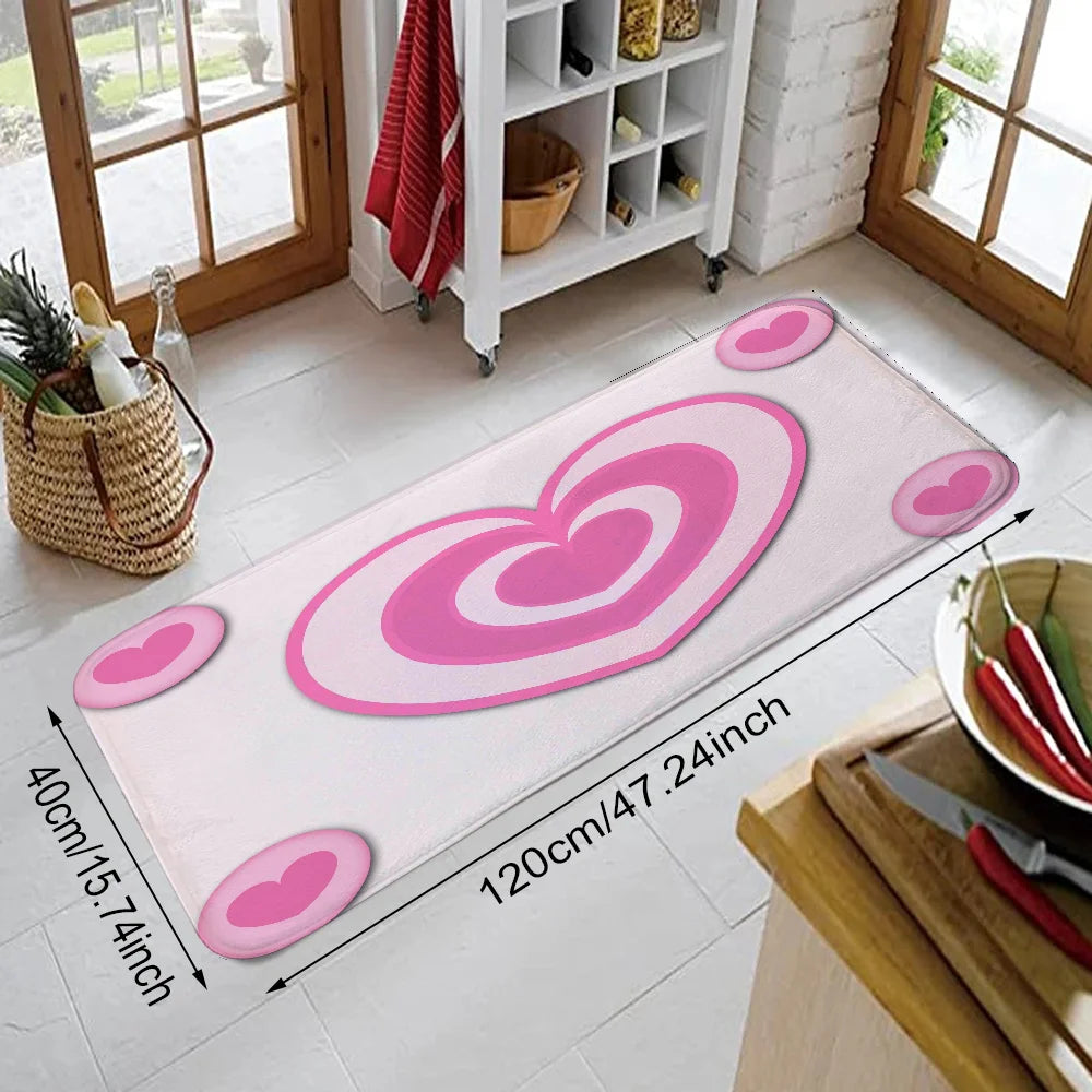 Door Mat Pink Heart Pattern Rugs Doormat Entrance Door Cheap Things Kitchen Rug Choice Home Carpets Living Room Decoration Foot