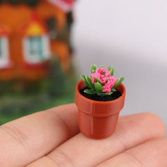 5Pcs 1:12 Dollhouse Simulation Plant Potted Model Dollhouse Fairy Garden Miniature Desktop Home Ornament Micro Scene Decoration