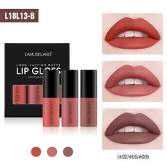 Mini 12 Colors Liquid Lip Gloss Waterproof Non-stick 24 Hours Long Lasting Velvet Matte Lipstick Lip Gloss Cosmetic Makeup Care