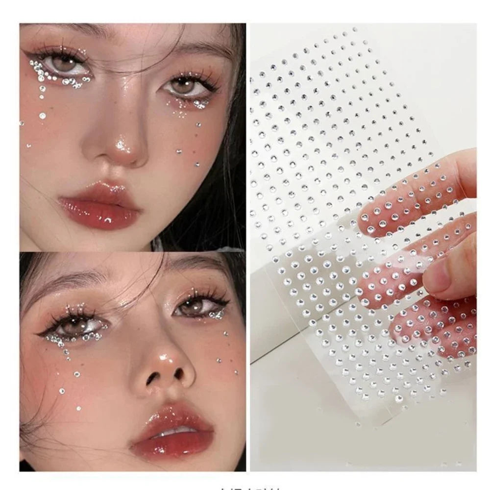 Fashon Pearl Face Stickers Pearl Temporary Tattoo Stickers Waterproof Glitter Eyeshadow Body for Festival Makeup